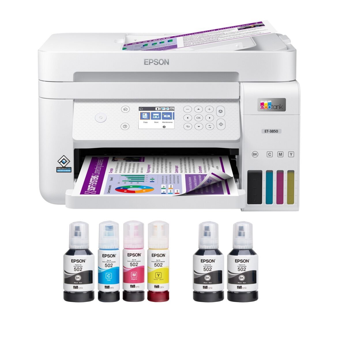 Epson EcoTank ET-3850 Special Edition with Two Bonus Black Ink Bottles - Image 1