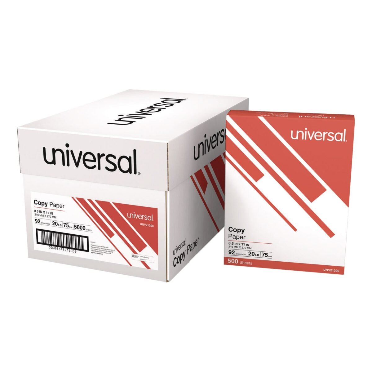 Universal Copy Paper, 8.5"x11" Letter, White, 20lb, 92 Bright - Image 1
