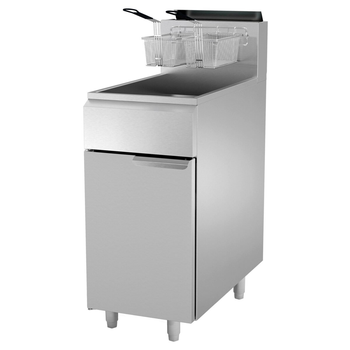 Kutano Natural Gas Fryer, 3-Burner, 50 lb Capacity, 105K BTU, Stainless Steel - Image 1