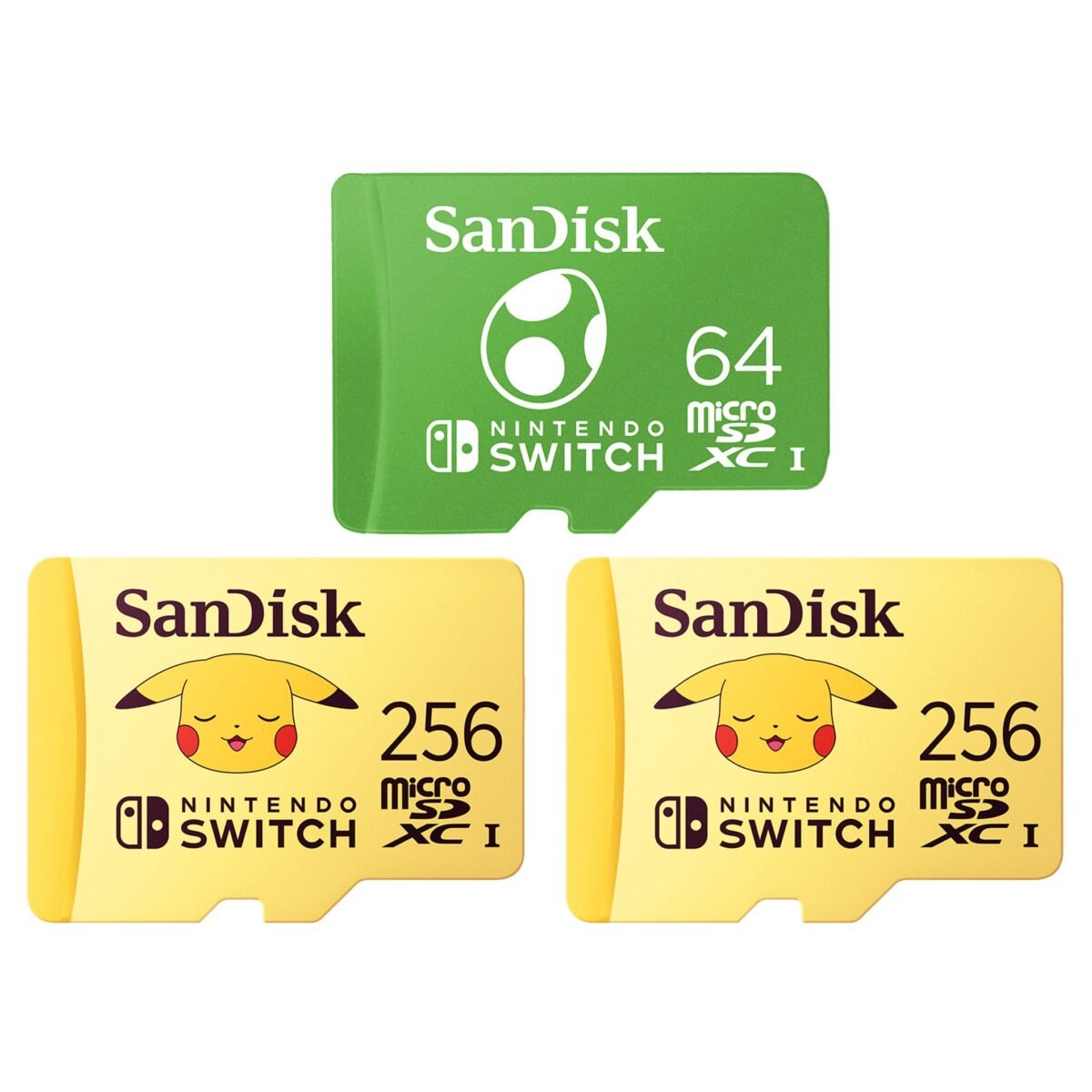 SanDisk Micro SDXC Nintendo Bundle 256GB Pokémon 2-pack and 64GB Yoshi 1-pack - Image 1